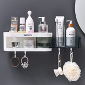 洗手间塑料式 浴室免打孔子墙上三角洗澡间收纳架卫生间置物架壁挂