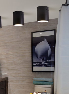 明装筒灯吸顶天花灯4寸5寸6寸12w1G8w过道灯走廊店铺商用工程吊灯