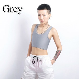 Casual Breathable Buckle Shyort Chest Breast Binder Vest Top