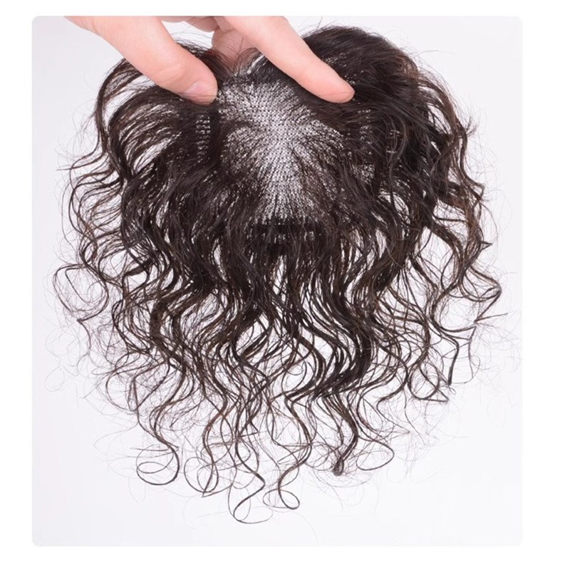 真发夏季妈妈发无痕轻薄款增发z量羊毛卷一片式手织卷发片遮盖白