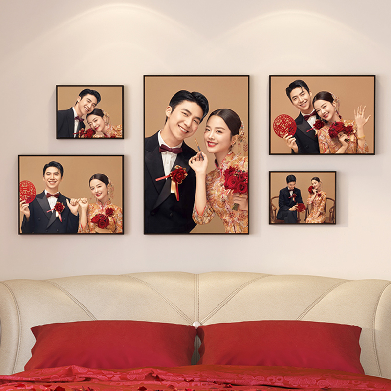 婚纱照照片墙组合相框冲洗定制相片打印结婚照T客厅装饰创意挂墙