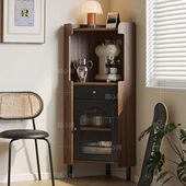 柜全实木储物柜墙角客厅收纳咖啡边柜侧边柜转角角柜收纳柜子三角