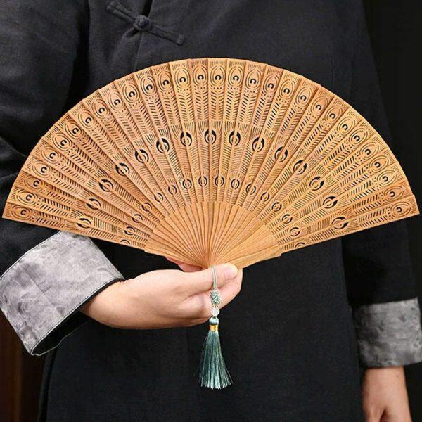 苏州镂空檀香木扇子扇折扇扇中国风木扇檀香古典女古风随身扇折叠