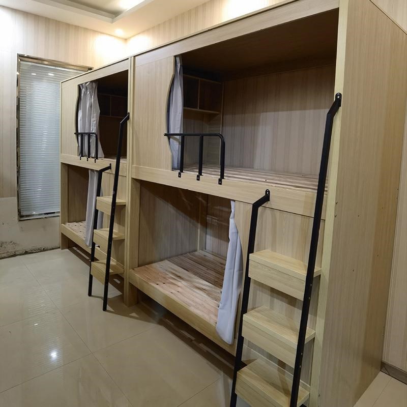 家双层上下木床儿k厂上下床/童学生月牙太空宿舍公寓舱电竞酒店民