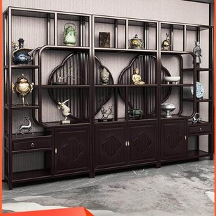 博古架新中式实木多宝阁置物架展示柜多层客厅古董茶叶隔断书架柜
