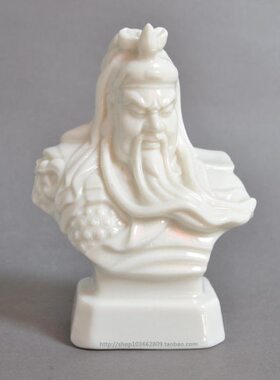 关公像摆件关公半身瓷像陶瓷工艺品摆件关公头像汽车饰品摆件