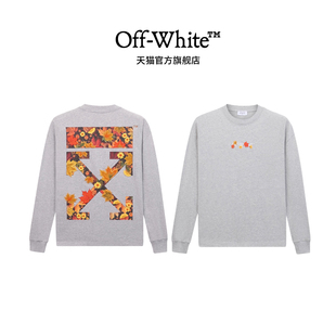 纯棉宽松重磅男女同款 t恤新款 圆领上衣123 white枫叶刺绣长袖 off