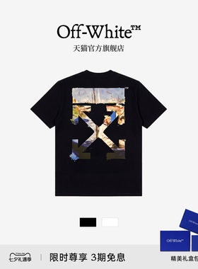 OFF-WHITE™情侣装新款圆领短袖T恤时尚有型双箭头图案装饰半袖
