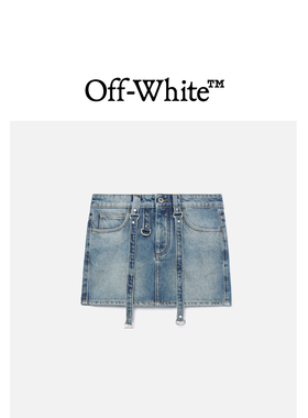 OFF-WHITE™女装袢带坠饰牛仔半身裙280500XN