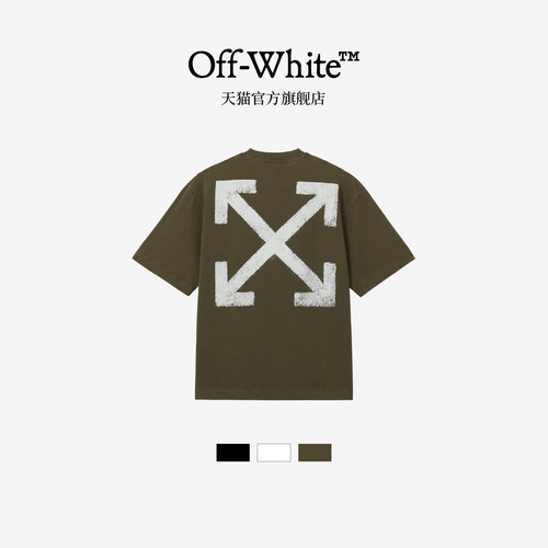 OFF-WHITE™情侣装新款圆领短袖T恤简约个性双箭头图案装饰半袖