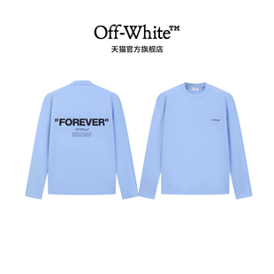 圆领新款 t恤后背潮流印花男女同款 123 white纯棉重磅宽松长袖 off