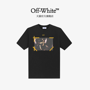 white新款 上衣男女同款 圆领短袖 印花纯棉宽松短袖 T恤前胸个性 off