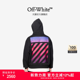 连帽拉链卫衣潮流活力斜纹图案装 新款 饰外搭 WHITE™情侣装 OFF
