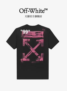 off-white新款圆领短袖T恤晕染logo设计纯棉宽松短袖上衣男女同款