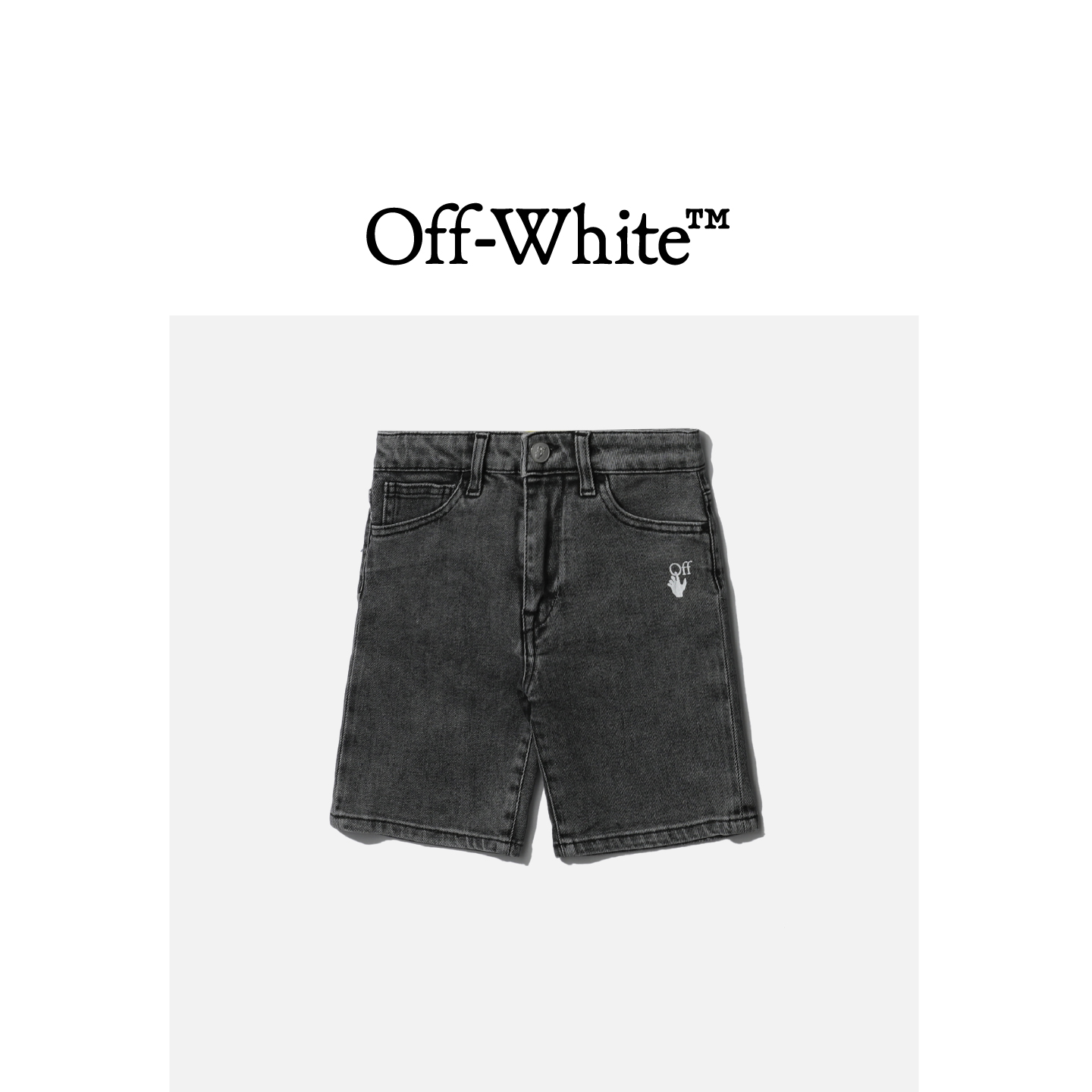 OFF-WHITE c/o VIRGIL ABLOH™童装新品牛仔短裤标签缝饰101BXH