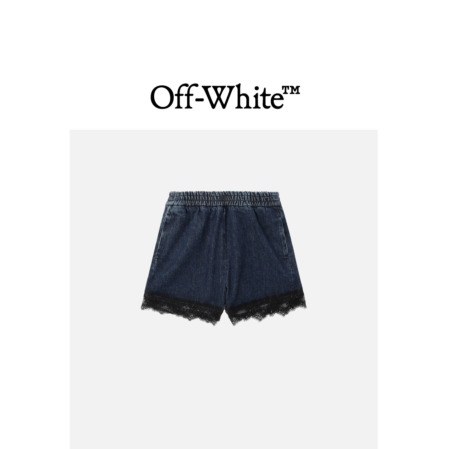 OFF-WHITE™女装蕾丝边饰牛仔短裤170610XN,女装/女士精品,休闲裤,淘宝优惠券,粉丝福利购,淘宝优惠卷