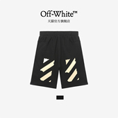直筒裤 OFF 新款 松紧腰运动短裤 WHITE™ 情侣装