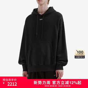 饰连帽衫 OFF 连帽卫衣休闲潮流斜纹装 新款 上衣 WHITE™情侣装