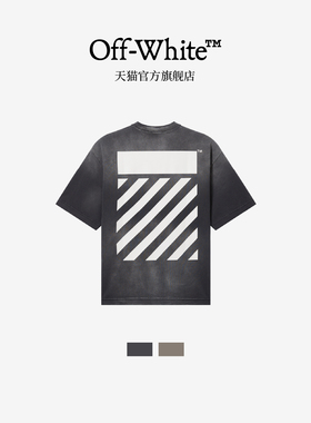 OFF-WHITE™情侣装新款磨白做旧水洗短袖T恤潮酷街头圆领半袖