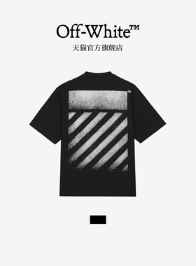 OFF-WHITE™情侣装新款圆领短袖T恤潮流街头风斜纹图案装饰半袖