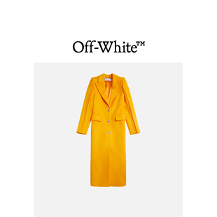 VIRGIL ABLOH™女装 OFF 翻领大衣摩登时尚 长款 长外套 WHITE