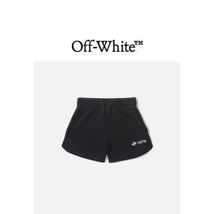 VIRGIL ABLOH™童装 CIF110XI OFF logo印花休闲短裤 WHITE