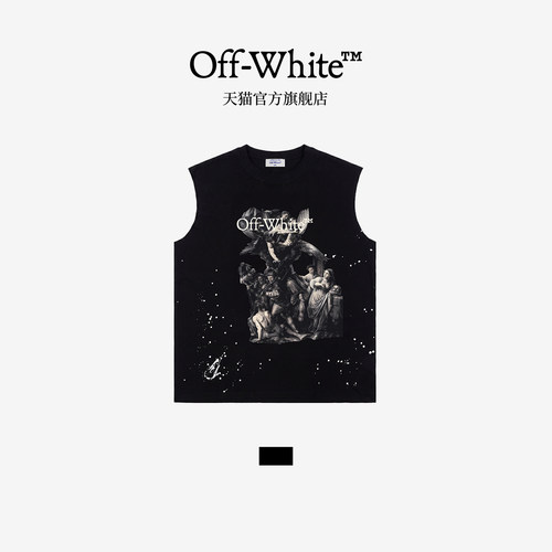 OFF-WHITE™情侣款油画泼墨无袖背心夏季潮牌男女同款无袖T恤