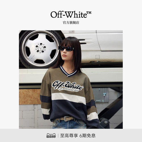 OFF-WHITE™情侣V领长袖T恤
