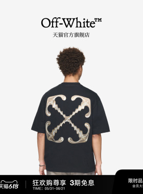 OFF-WHITE™情侣装新款圆领短袖T恤个性时尚双箭头图案装饰半袖