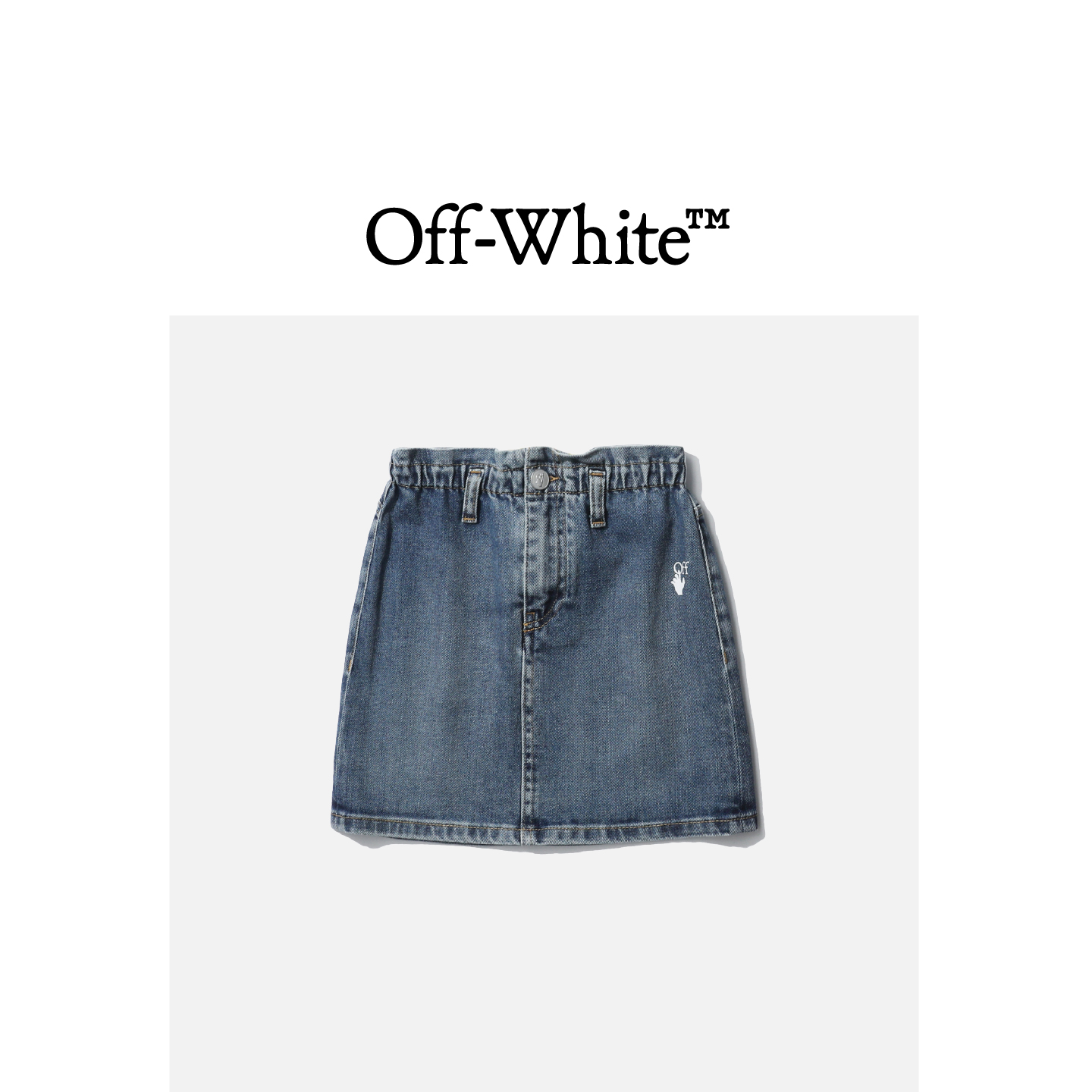 OFF-WHITE c/o VIRGIL ABLOH™童装新品牛仔半身裙标签缝饰454X