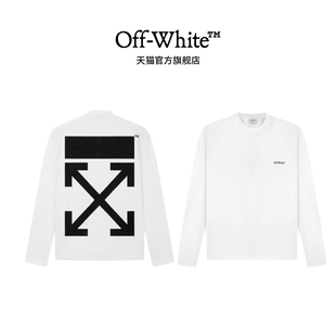 t恤男女同款 纯棉后背印花长袖 宽松圆领上衣男123 white新款 off