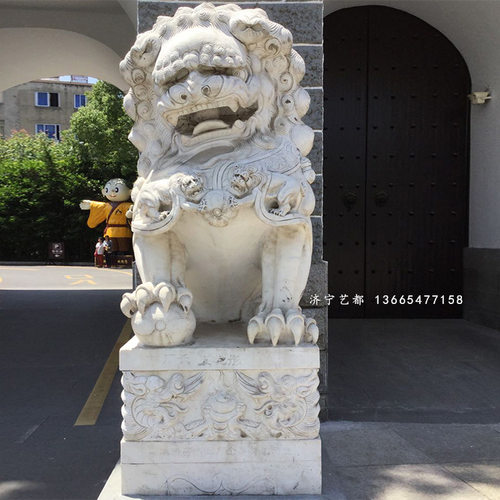 石雕公司大门雕塑 石雕动物雕塑 石雕狮子麒麟大象雕貔貅天鹅
