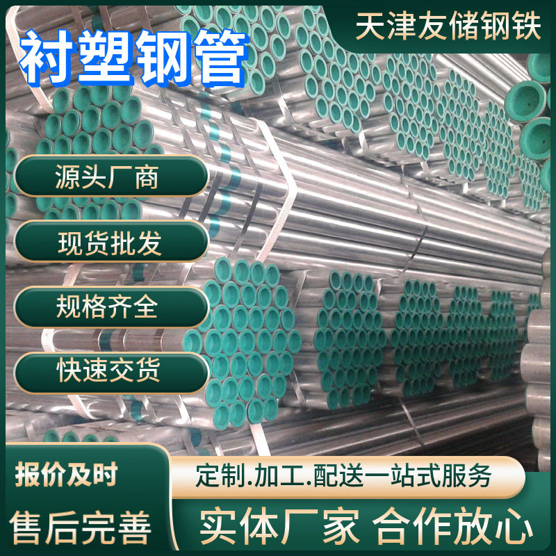 友发正大钢塑管DN32DN60外镀锌管DN40钢塑复合管精益管耐腐蚀 - 实物图