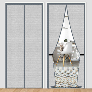 布艺门自a吸卧室隐私隔断帘家用魔术贴免打孔磁吸遮挡帘子2022新