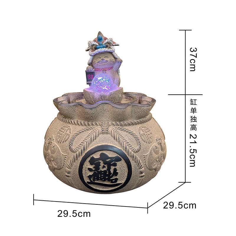 客厅流水摆件室内鱼缸盆满钵满办公L室循环水喷泉景观装饰