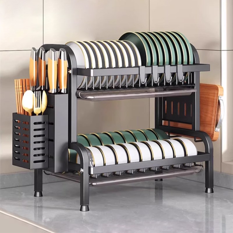 厨房置物架碗碟碗盘收纳架沥水架家D用多功能放碗架碗筷收纳盒碗