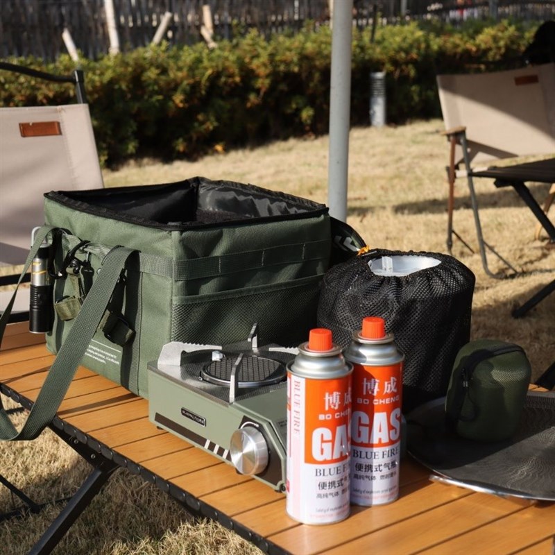 户外大容量便携防水渔具收纳包野餐收F纳防撞可折叠多功能卡式炉