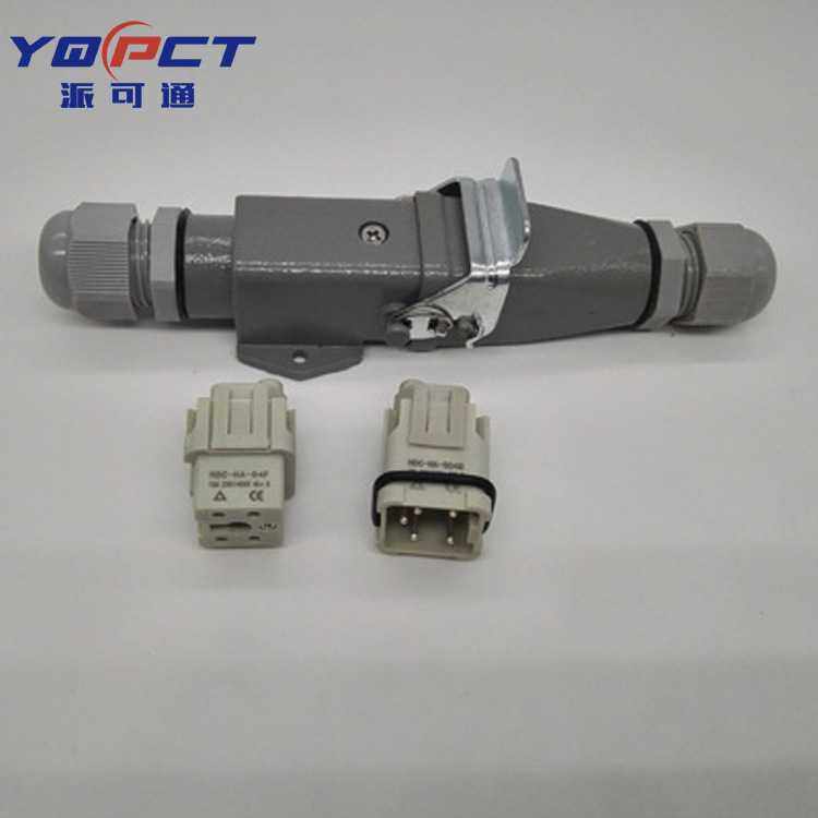 HA系列4芯重载连接器　矩形插头插座HA-004工业航空热流道插件