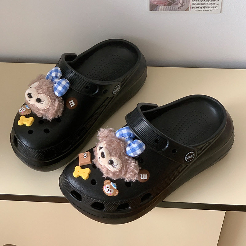 EVA厚底泡芙5cm增高洞洞鞋女夏季