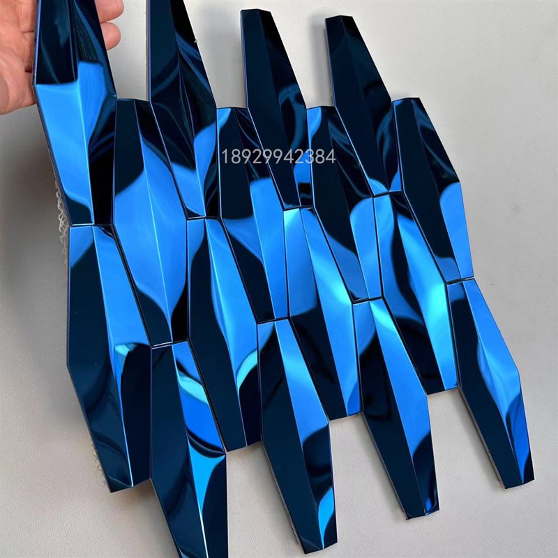 不锈钢马赛克金属六角3d立体瓷砖背景墙ktv装修Q材料八角砖tiles