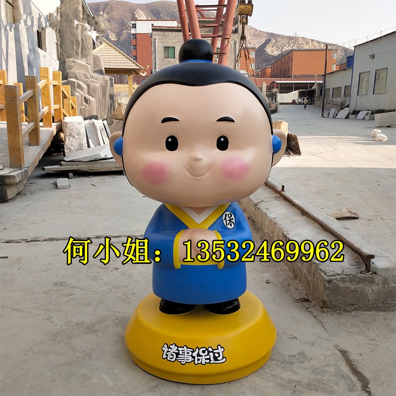 博物馆入口装饰树脂纤维r古代人物造型雕塑玻璃纤维国风公仔娃娃