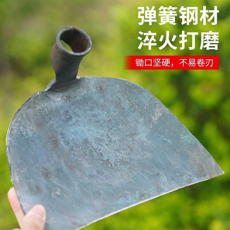 手工锻打农具加厚锄草锄头农用全钢园艺开 荒老式种菜W除草工