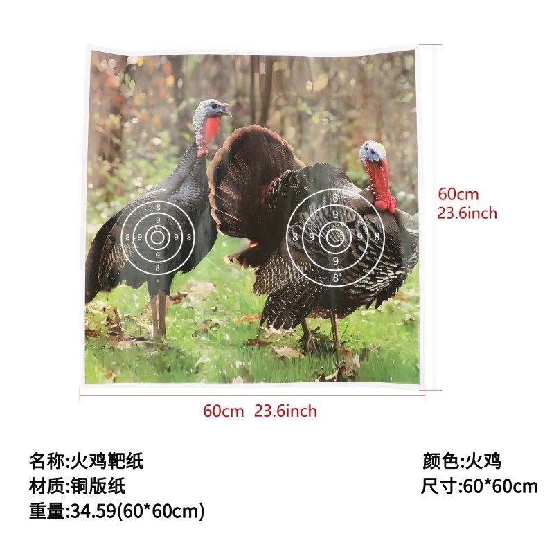 射箭靶纸半环火鸡比赛训练射击飞镖射箭J运动盘靶架子户外动物箭