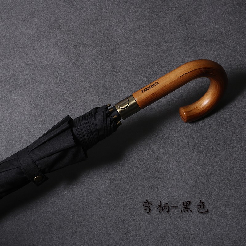 122cm加大双k层防风实木手柄自动雨伞长柄商务复古双人直柄伞男女