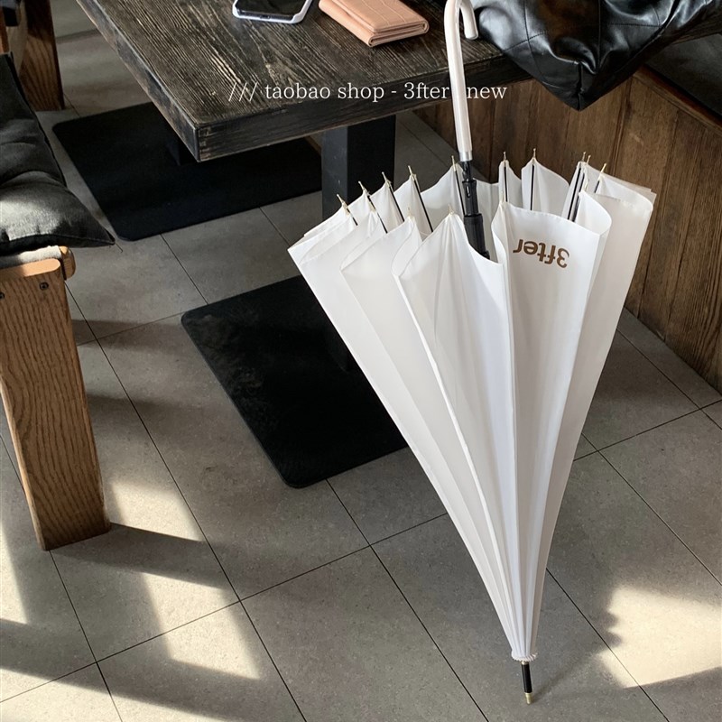 初恋白月光d的存在~3fter自制16股超结实细直柄抗风挡雨长柄雨伞