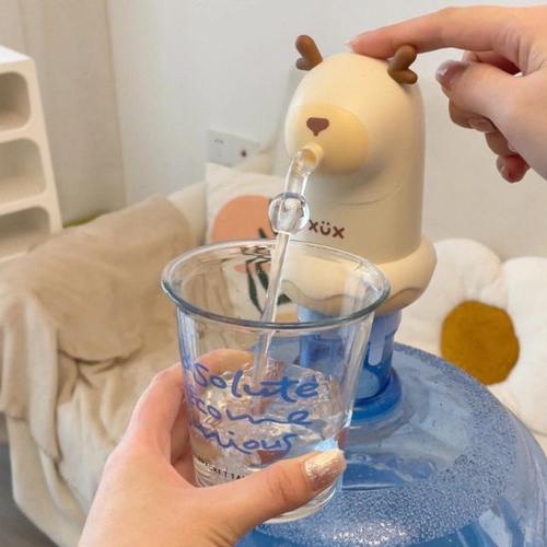 小鹿头桶装水抽水器饮水机按压取水神器电动压水器可爱水泵吸水器