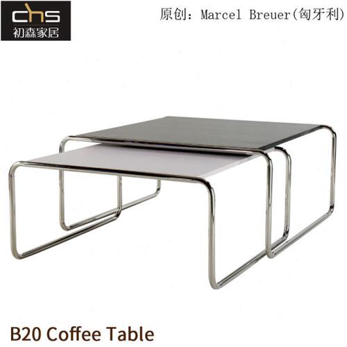 B20 Coffee table咖啡茶几中古风不锈钢长几简约金属钢管方形套几