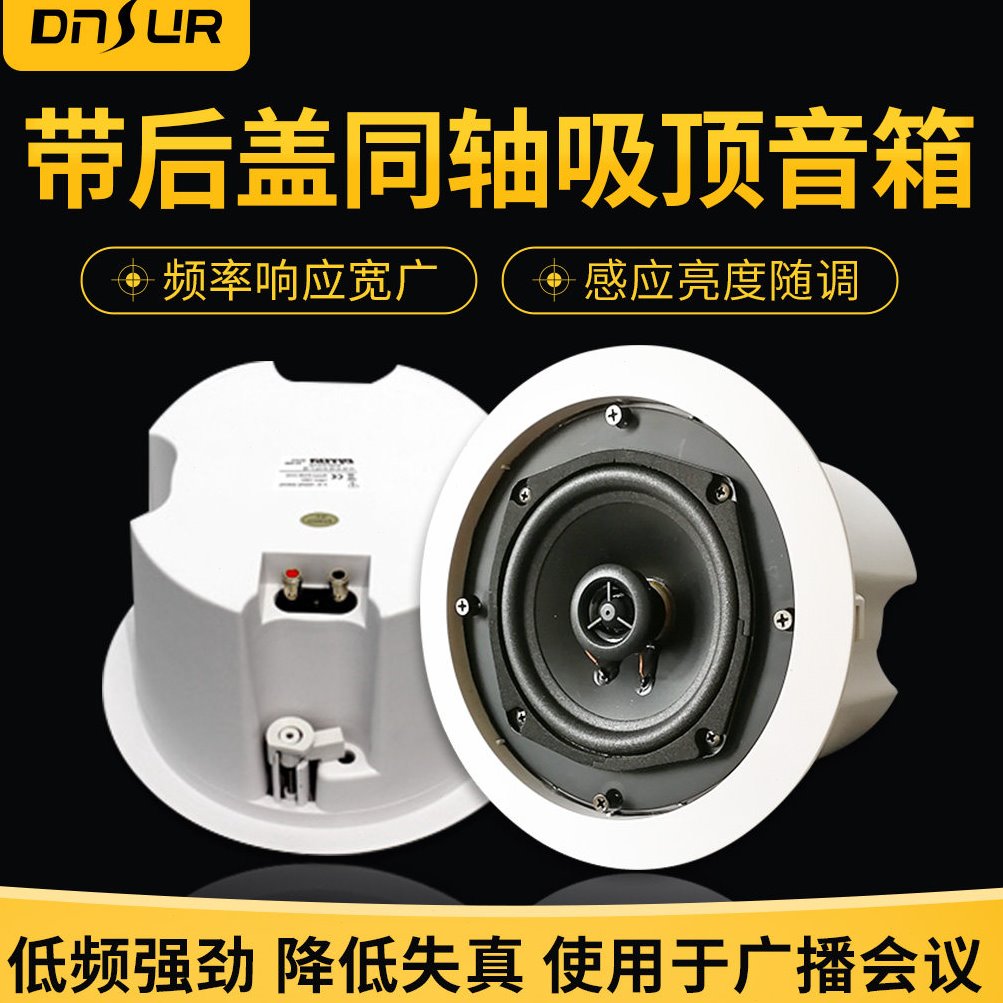 5寸6寸8寸20W-40W带后罩高低音同轴吸顶喇叭扬声器/定阻定压可选