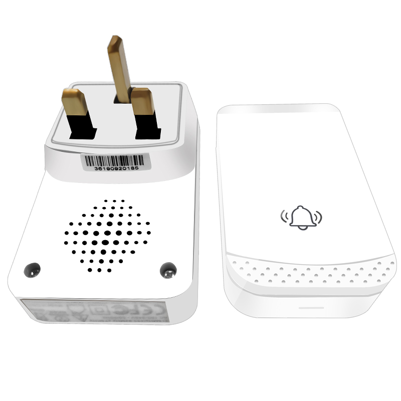 无线门铃家用英规插脚三方插头接收不用电池远距离遥X控呼叫器防