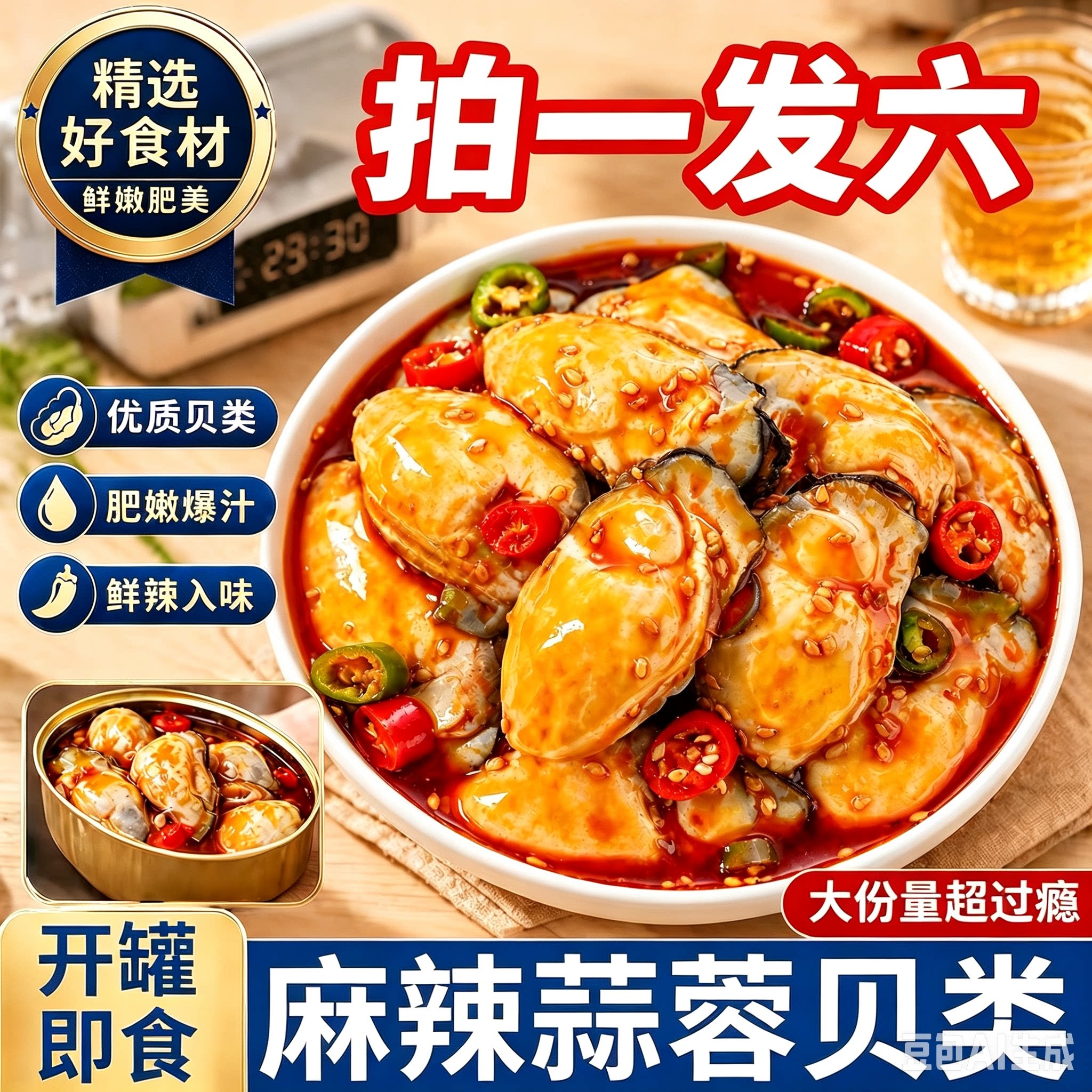 【立减30元】即食蒜蓉麻辣海鲜熟食解馋下饭菜地方特产CL